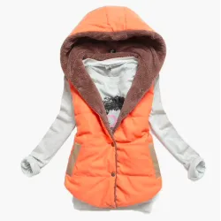 Slim-Design warme Jacke Kapuze Weste Bodywarmer Baumwolle