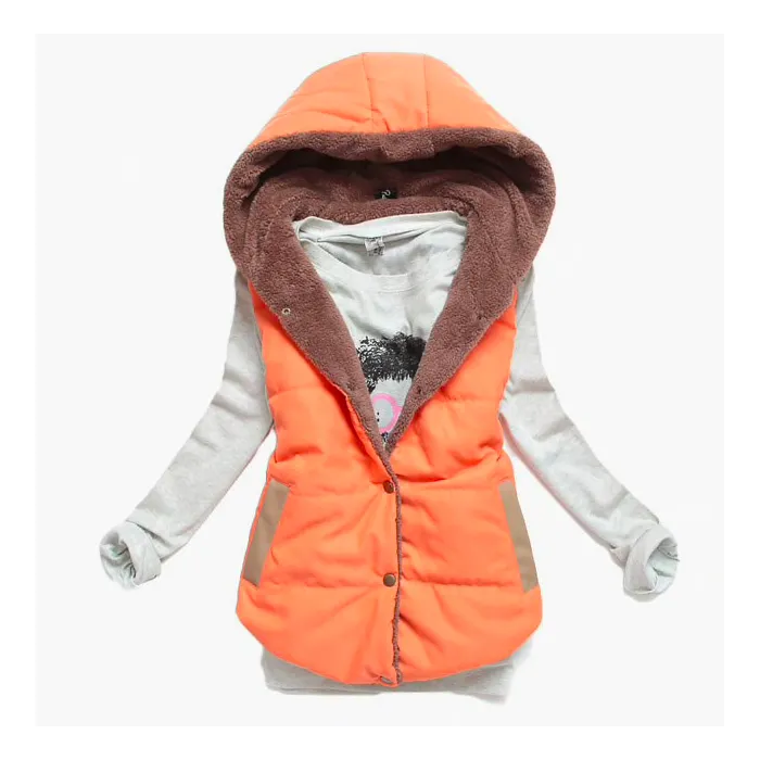 Slim-Design warme Jacke Kapuze Weste Bodywarmer Baumwolle