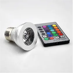 E14 - E27 RGB LED 3W lampadina variabile colore con telecomando