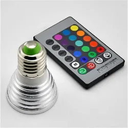 E14 - E27 RGB LED 3W couleur lampe modifiable avec télécommande