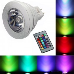 E14 - E27 RGB LED 3W värinmuutos lamppu kaukosäätimellä