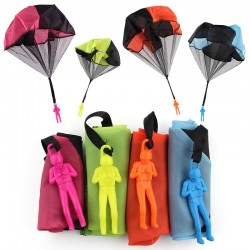 Parachute with soldier figure - hand throwing toy 5 pieces