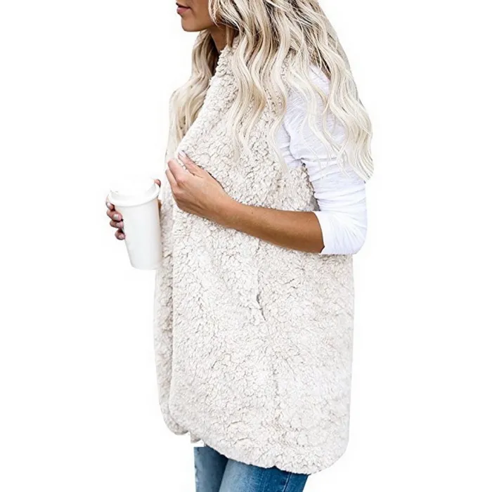 Fur vest - hooded body warmer - jacketJackets