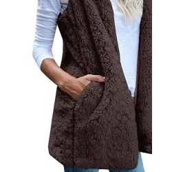 Fur Weste - Kapuzenkörperwärmer - Jacke