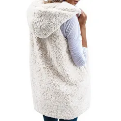 Fur vest - hooded body warmer - jacketJackets