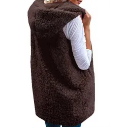 Fur vest - hooded body warmer - jacket