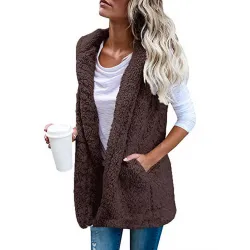 Fur vest - hooded body warmer - jacket