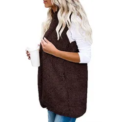 Fur vest - hooded body warmer - jacket