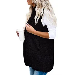 Fur vest - hooded body warmer - jacketJackets