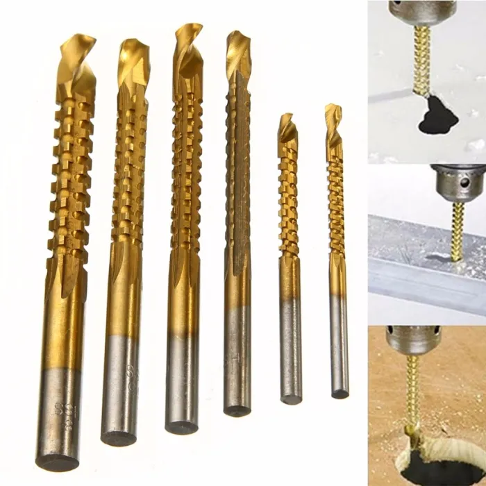 HSS 3 - 8mm titanbelagda borrbitar 6 st