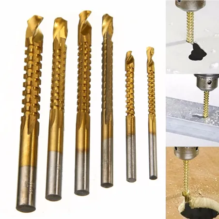 HSS 3 - 8mm titanbelagda borrbitar 6 st