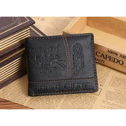 Portafoglio uomo in pelle borsa - cerniera e slot carta di credito