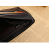 Leather men's wallet purse - zipper and credit card slots