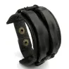 PulserasZapato de cuero doble brazalete de cuerda ancha unisex