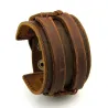 Bracelet en cuir double corde large