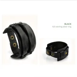 PulserasZapato de cuero doble brazalete de cuerda ancha unisex