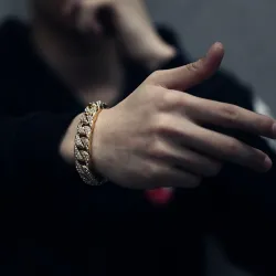 Bracciale in oro / argento con zirconi unisex