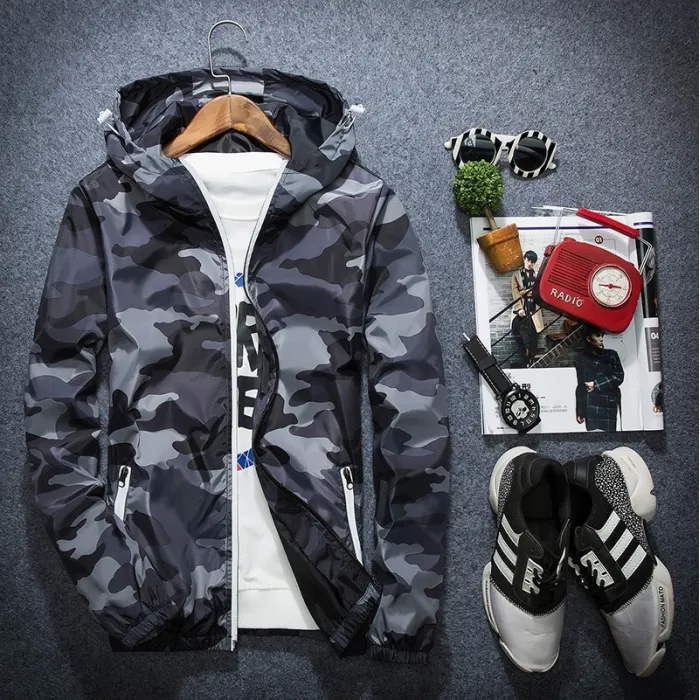 ChaquetasCamuflaje chaqueta capucha rompevientos unisex