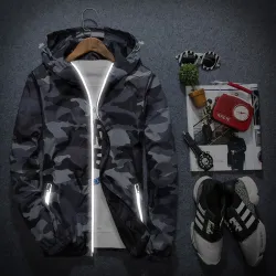 ChaquetasCamuflaje chaqueta capucha rompevientos unisex