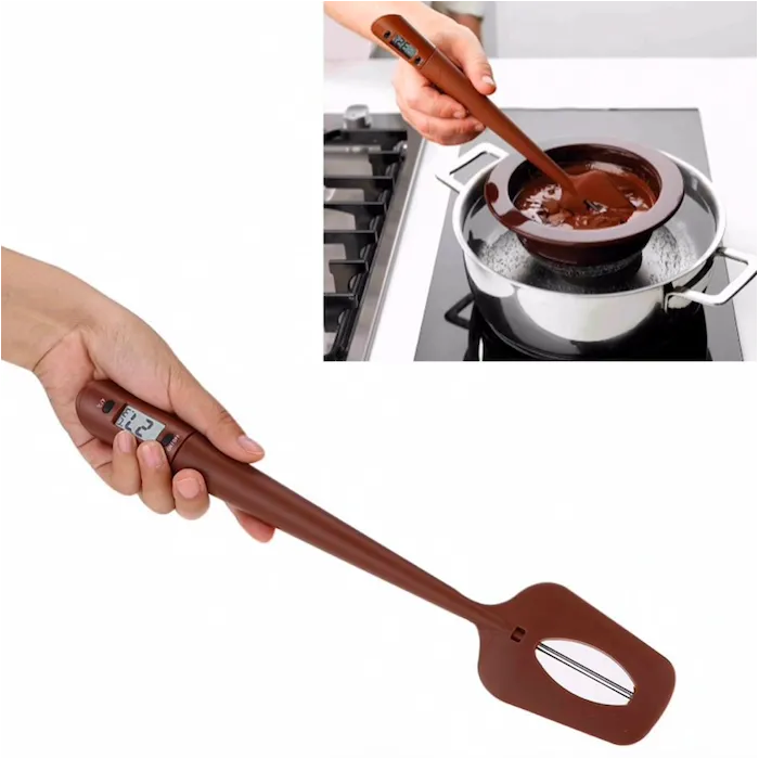 Digital LCD silicone spatula thermometer