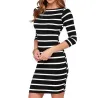 Robe élasthanne rayé noir