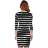 Robe élasthanne rayé noir