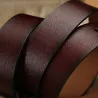 Äkta läderbälte med pin buckle