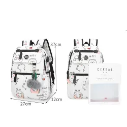 USB lataus koulun reppu kankaat 3 pc