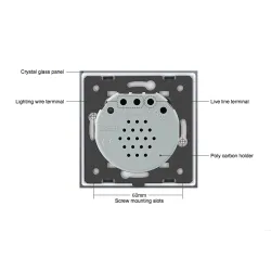 220 - 250V vägg kristallglas touch switch panel