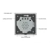 220 - 250V vägg kristallglas touch switch panel