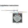 220 - 250V vägg kristallglas touch switch panel