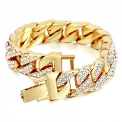 Bracelet en or / argent avec zirconias unisexe