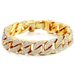 Gold / silver bracelet with zirconias unisex