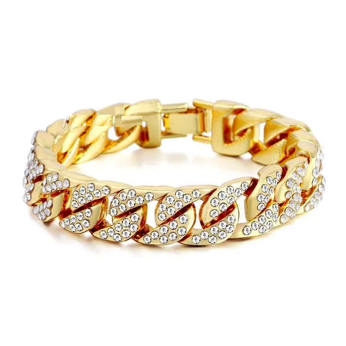 Guld / silver armband med zirconias unisex