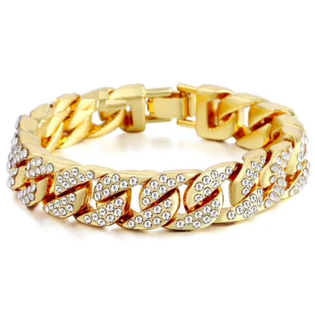 Bracciale in oro / argento con zirconi unisex