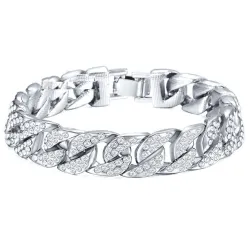 Bracciale in oro / argento con zirconi unisex