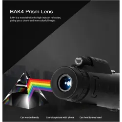 40 x 60 BAK4 HD mini monocular telescope with compass