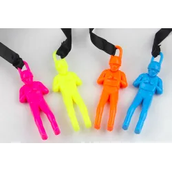 Parachute with soldier figure - hand throwing toy 5 pieces