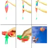 Parachute with soldier figure - hand throwing toy 5 pieces
