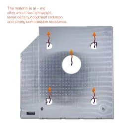 Universal Aluminum SATA HDD Caddy 12,7 mm:n kassakaappi, optinen lahti