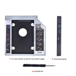 Unidades de disco duroaluminio universal SATA HDD Caddy 12,7mm caja caja caja enclosure bahía óptica