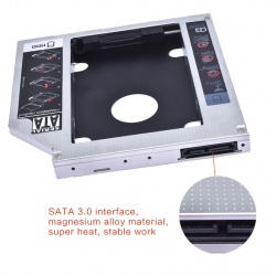 Box universal para optical bay de alumìnio SATA HDD Caddy 12.7mm