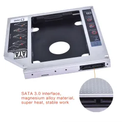Universal aluminium SATA HDD Caddy 12.7mm box case enclosure optisk bay