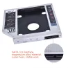 Universal aluminium SATA HDD Caddy 12.7mm box case enclosure optisk bay