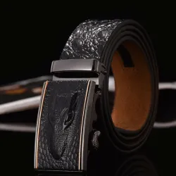 Cintura di design in coccodrillo in pelle