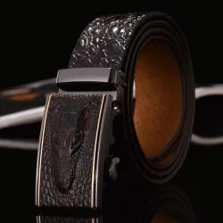 Genuine leather crocodile design belt