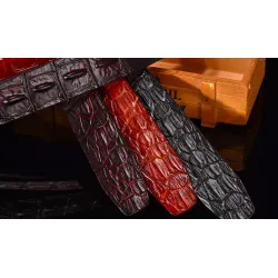 Äkta läder krokodil design bälte