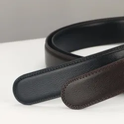 Äkta cowhide läderbälte med automatisk buckle bälte