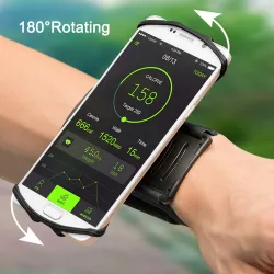 iPhone 4 - 5.5 polegadas180 grau rotativo jogging telefone titular pulseira cinto