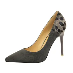 Suede high heel pumps